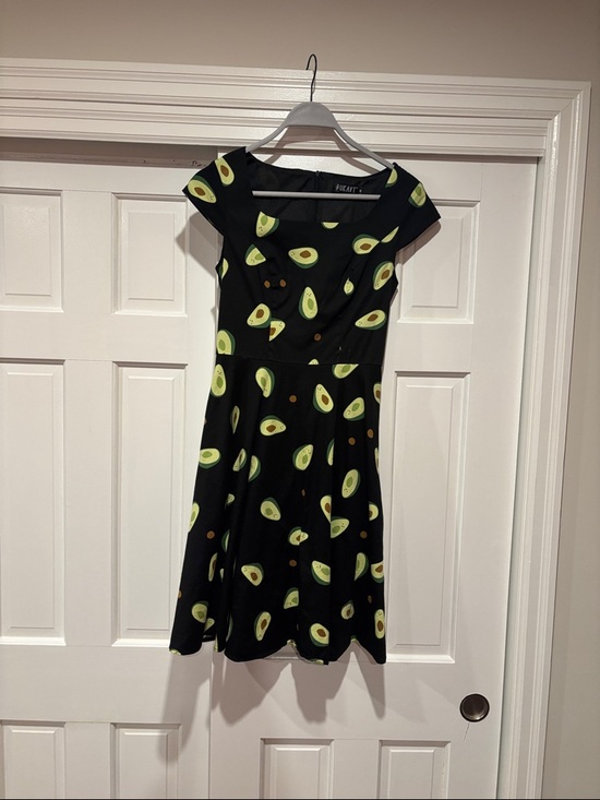 Dresses & Skirts - Avocado Print Black Fit & Flare Dress